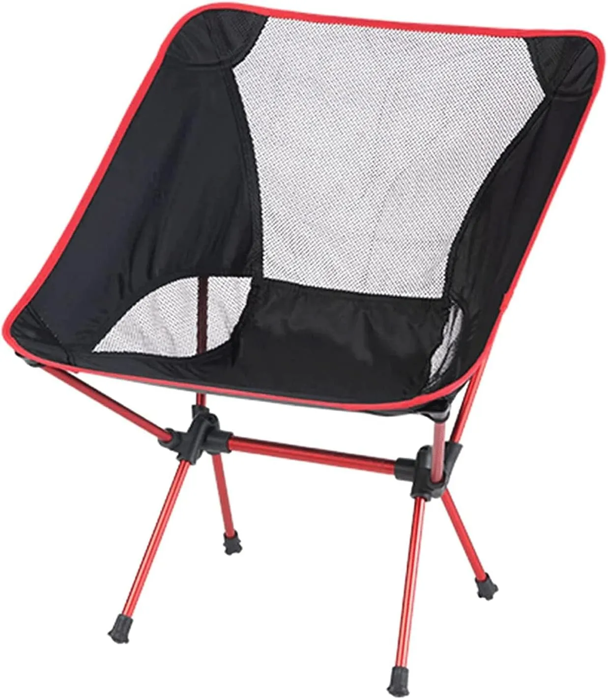 Outdoor Folding Chairs,Single Folding Chair Family Camping Stool Barbecue Portable Beach Chair (Color : Red)