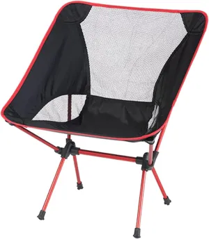Outdoor Folding Chairs,Single Folding Chair Family Camping Stool Barbecue Portable Beach Chair (Color : Red)