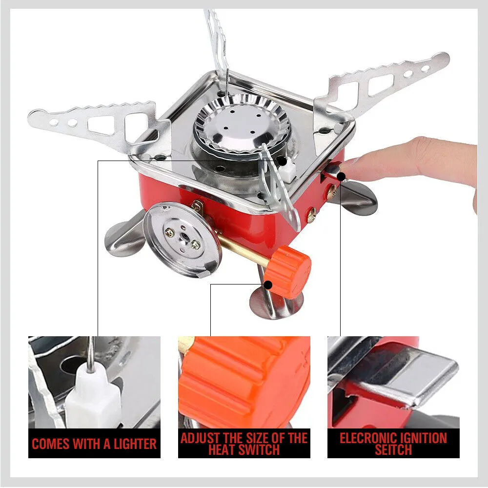 Outdoor Folding Mini Gas Burner Cooking Stove Butane Gas BBQ Hiking