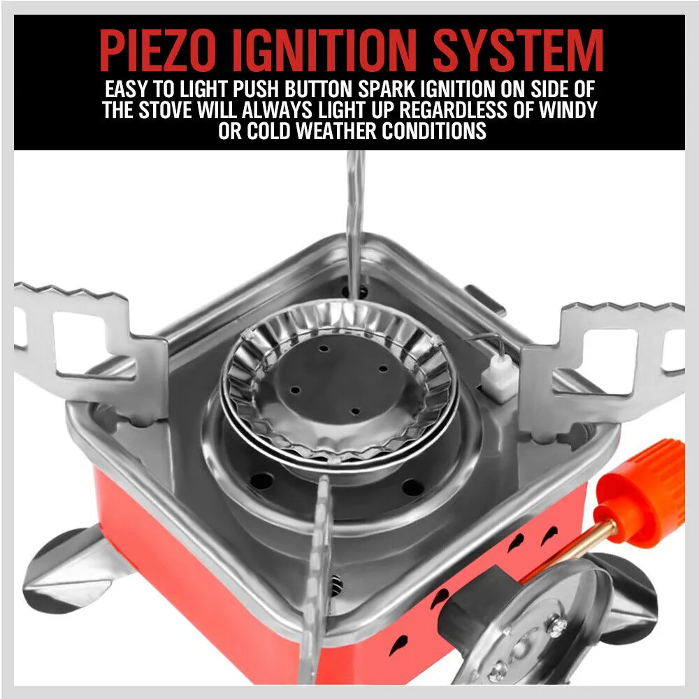 Outdoor Folding Mini Gas Burner Cooking Stove Butane Gas BBQ Hiking