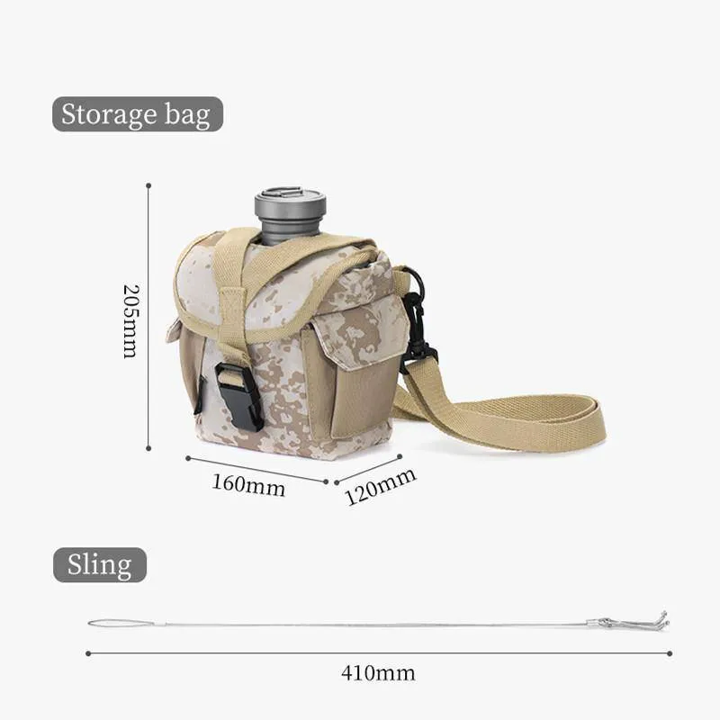Outdoor Military Lunch Box Titanium Kettle Canteen Set