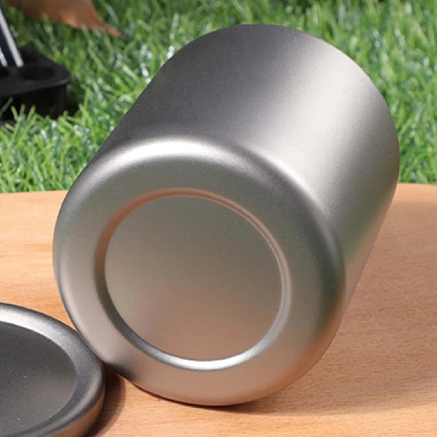 Outdoor portable camping pure titanium cup double cup coffee cup(B,220ml)