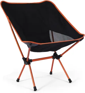 Outdoor Portable Folding Chair, Ultra-Light Aluminum Camping Chairs, 90 kg Capacity, Quick Setup, Folding Backpacking Chair for Camping, Picnic, Beach, Fishing, Garden,Red (Orange One Size)