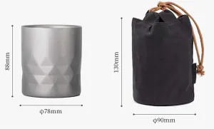 Outdoor portable lightweight pure titanium double layer titanium cup 2PCS