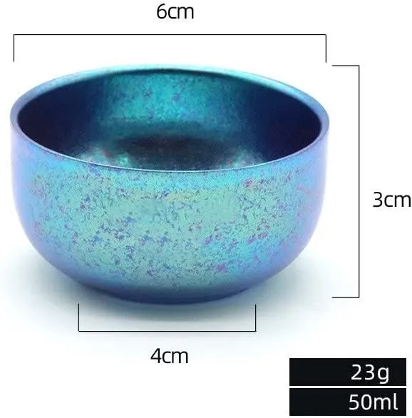 Outdoor Portable Pure Titanium Double Layer 50ML Kung Fu Tea Cup(Blue)