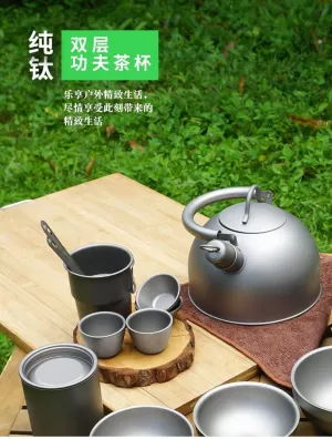 Outdoor Portable Tea Cup Water Cup Titanium Alloy Lightweight Cup 3pcs(Ti29)