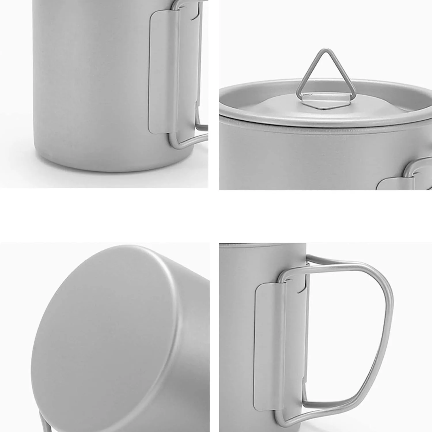 Outdoor pure titanium cup with cover camping ultra-light water cup coffee cup beer mug(450ml)