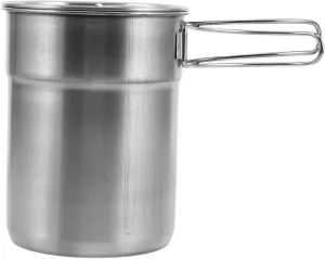 Outdoor Stainless Steel Foldable Camping Cups with Handles Stackable and Lightweight Mugs for Hiking Picnics and Backpacking