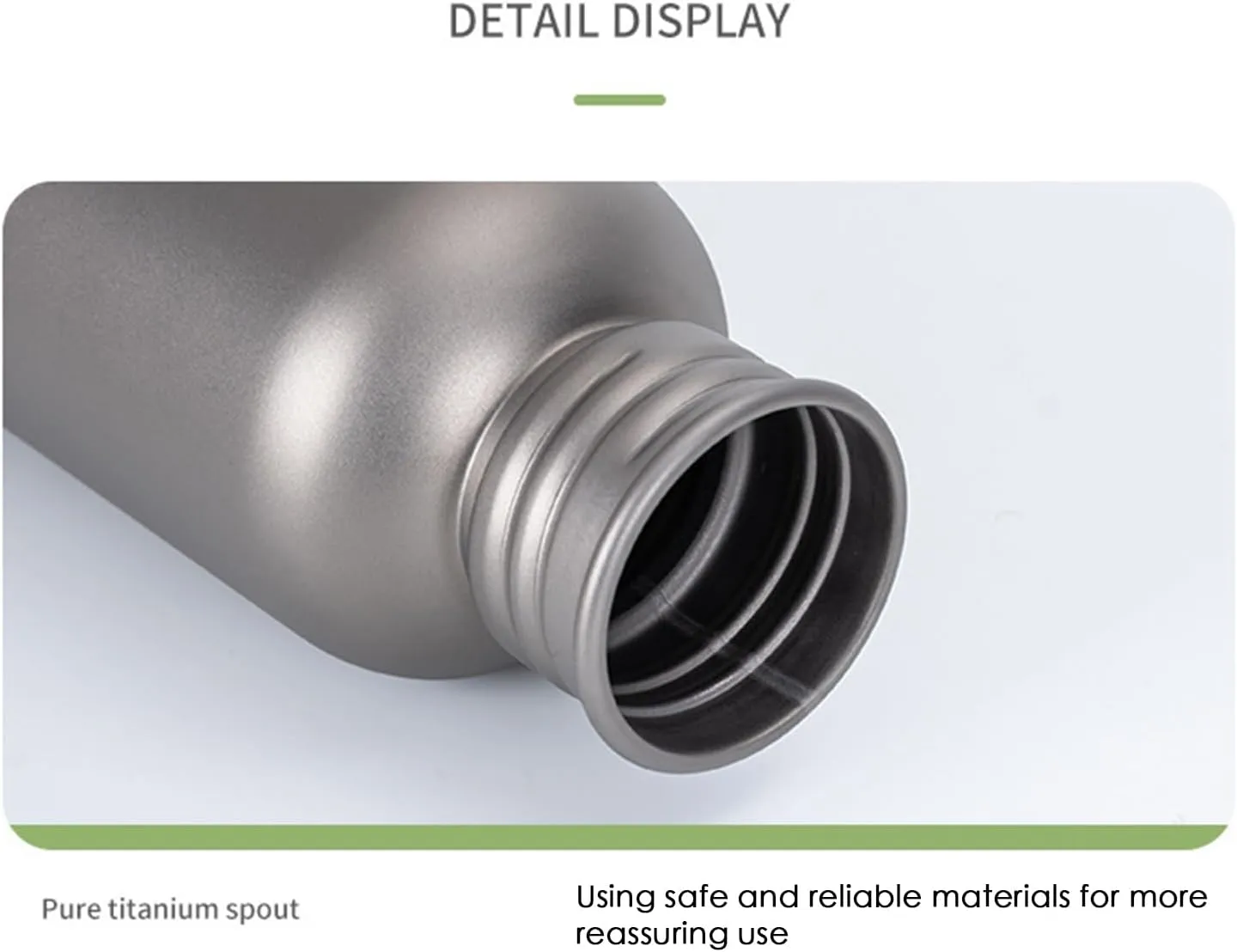 Outdoor Titanium Water Bottle - Lightweight Sports Hydration Cup, Leak-Proof Travel Drinkware | Pure Titanium Camping Bottle for Hiking, Cycling, Trekking, Boiling Water, Portable Adventure Use