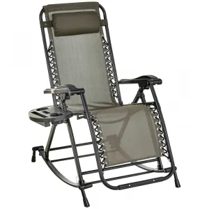 Outsunny 2 In 1 Adjustable Lounge Chair Grey