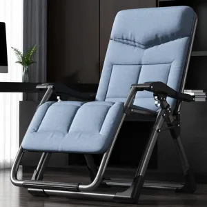 Padded Zero Gravity Recliner Chair, Folding Lounge Chair with Cup Holder, Adjustable 168° Recline, Portable Outdoor Camping Beach for Patio, Deck, Yard, and Poolside(Blue)