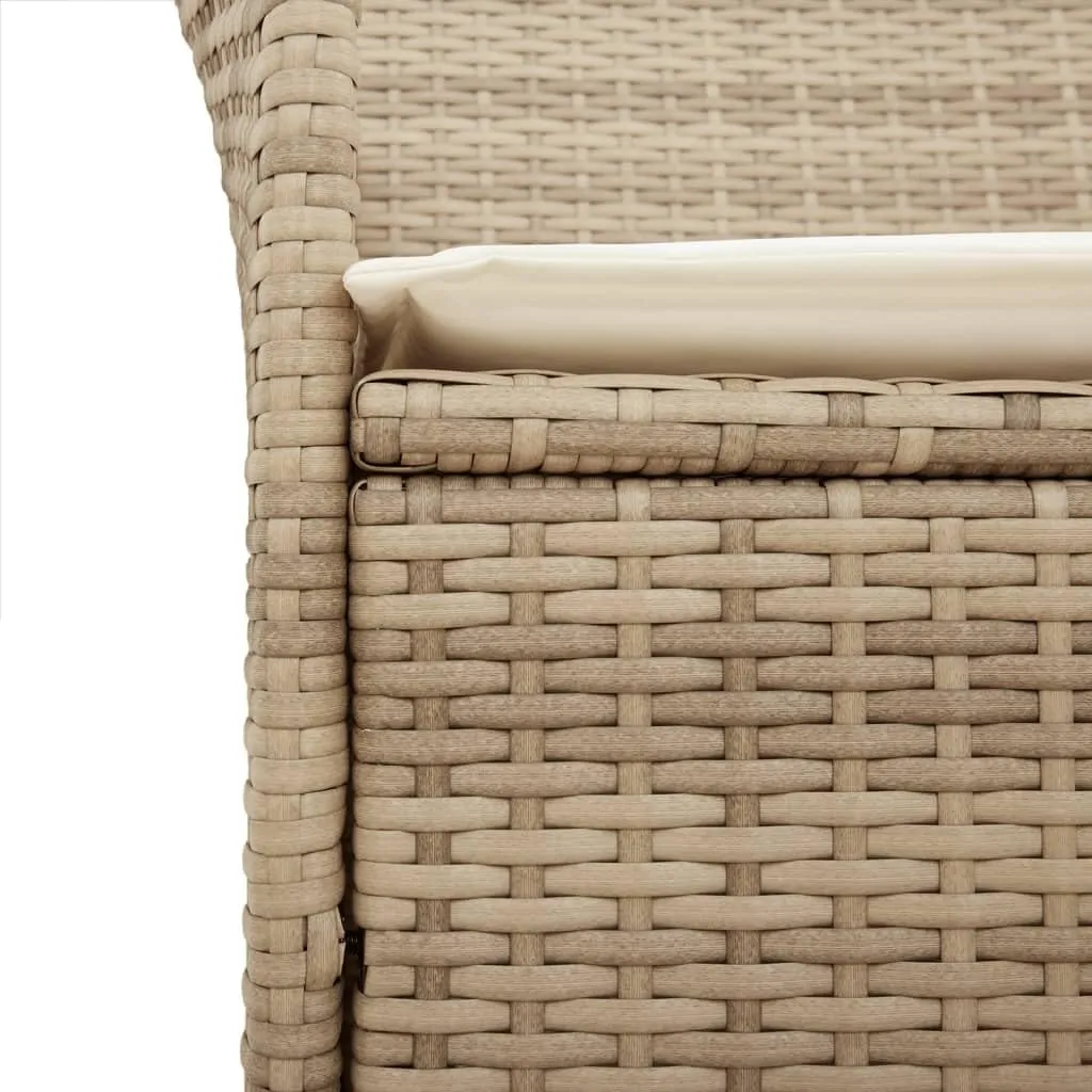 Patio Dining Chairs Camping Chair Dining Chairs Lounge Chair - Patio Chairs with Cushions 2 pcs Beige Poly Rattan&Solid Wood for Campsites Garden Beaches Terrace