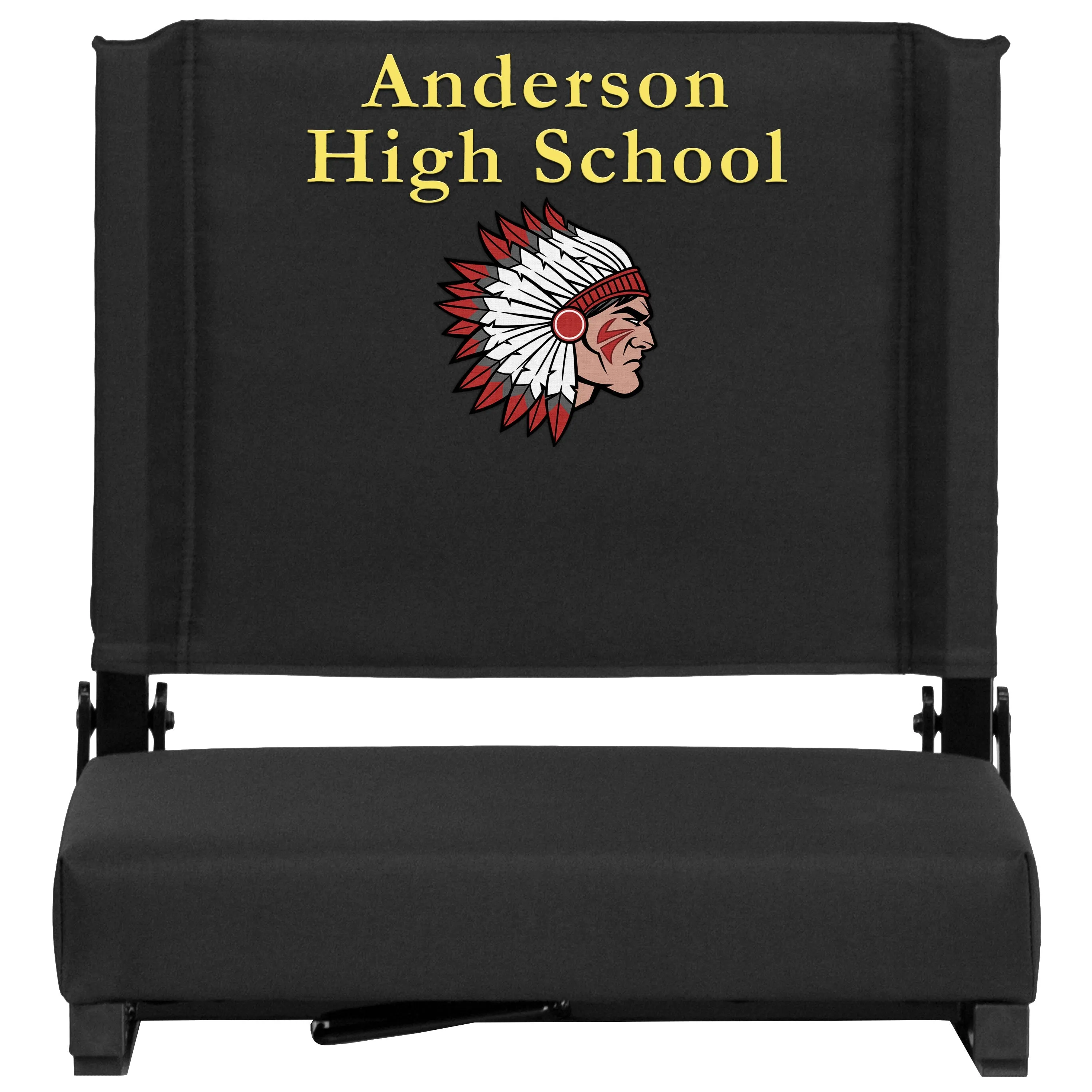 Personalized Grandstand Comfort Seats by Flash - 500 lb. Rated Stadium Chair with Handle & Ultra-Padded Seat