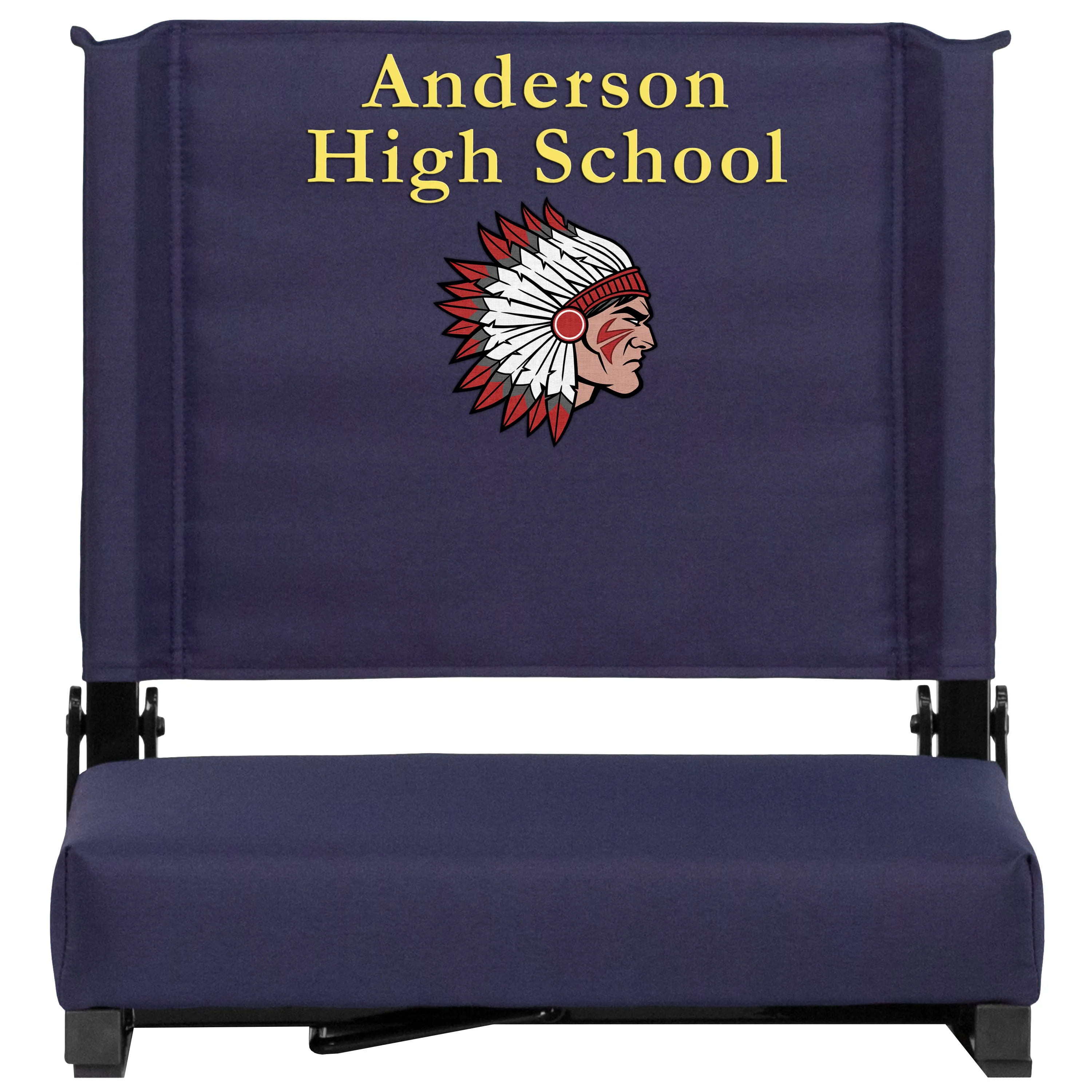 Personalized Grandstand Comfort Seats by Flash - 500 lb. Rated Stadium Chair with Handle & Ultra-Padded Seat