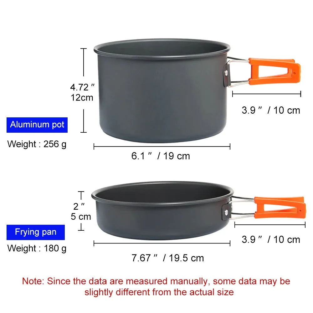 Portable Camping Cookware Set – Nonstick Kettle, Frying Pan, and Bowl for Outdoor Cooking, Hiking, and Picnics