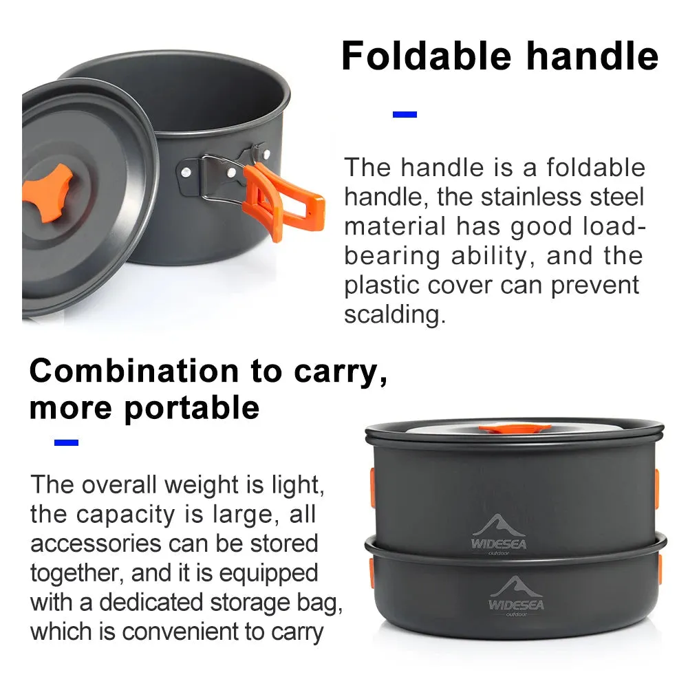 Portable Camping Cookware Set – Nonstick Kettle, Frying Pan, and Bowl for Outdoor Cooking, Hiking, and Picnics