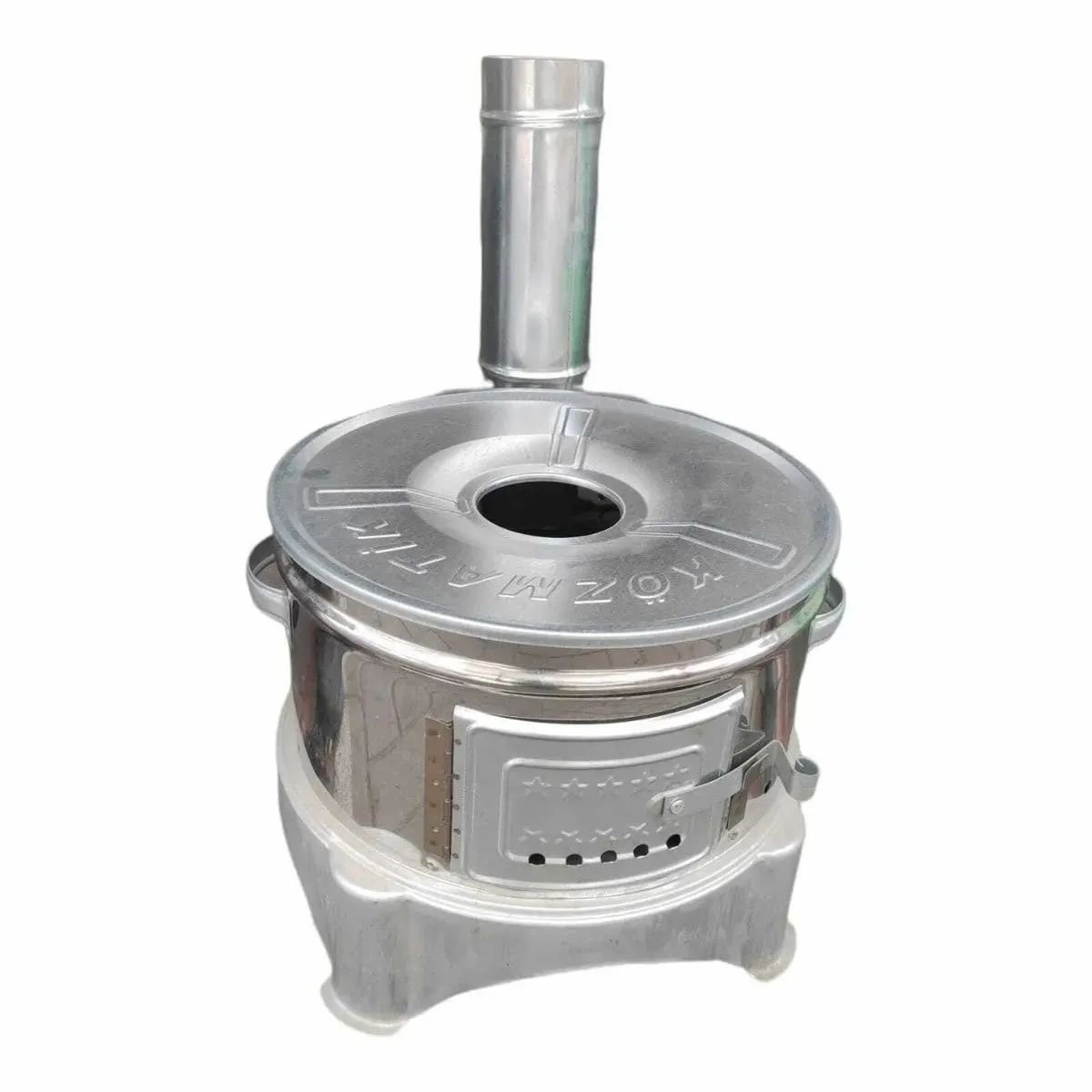 Portable Guvec Mangal Soba Clay Grill Barbecue Stove 15-inch for Outdoor Camping Chrome Stove