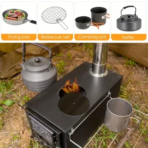 Portable Tent Stove Outdoor portable wood burning stove, tent heating stove, camping, ice fishing, cooking, hiking, travelling