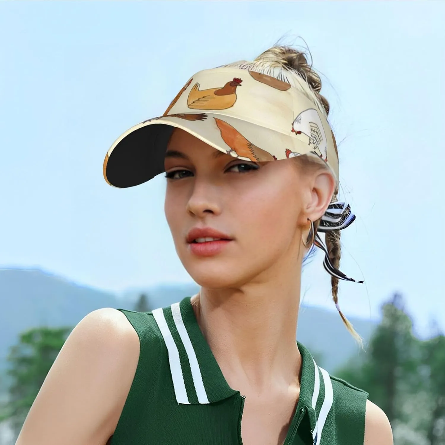 Potato Sport Sun Visor Hat Adjustable Summer Outdoor Travel Beach Ball Cap Empty Top Baseball Cap for Men Women