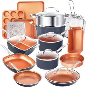 Pots and Pans Set – Ceramic Bakeware, Nonstick Cookware with Lids