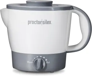 Proctor Silex 32oz Adjustable Temperature Hot Pot, Electric Kettle for Tea, Boiling Water, Cooking Ramen, Noodles and Soup, PFAS-Free Nonstick Coating, White (48507MN)
