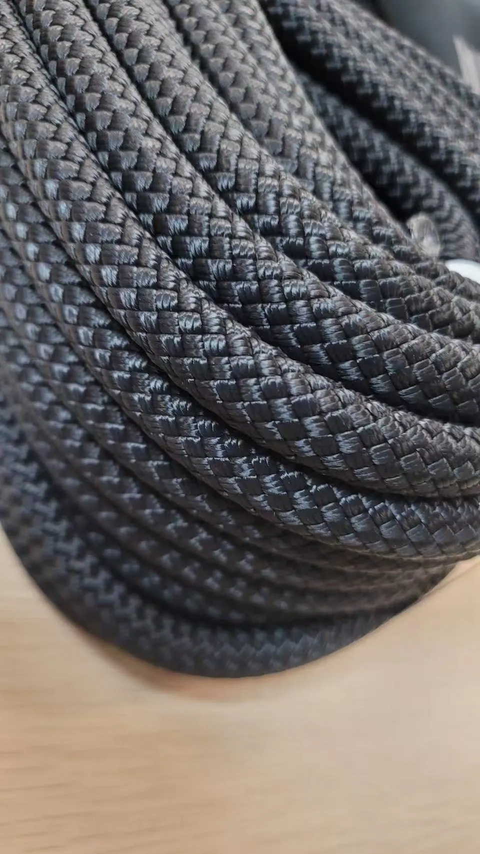 Professional Static 11mm Rope for Rope Access - Black