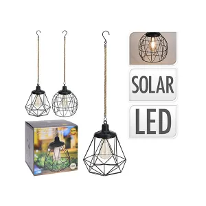 PROGARDEN 795720330 SOLAR METAL LANTERN 2ASS