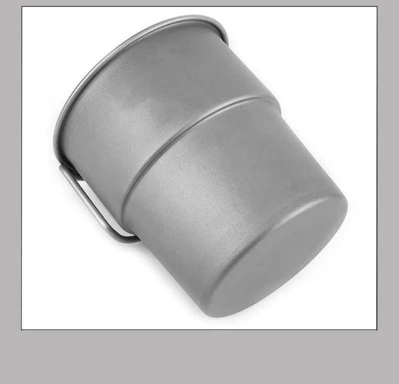 Pure Titanium Coffee Cup 300ml Outdoor Camping Mug Portable Folding Pure Titanium Water Cup(2PCS)