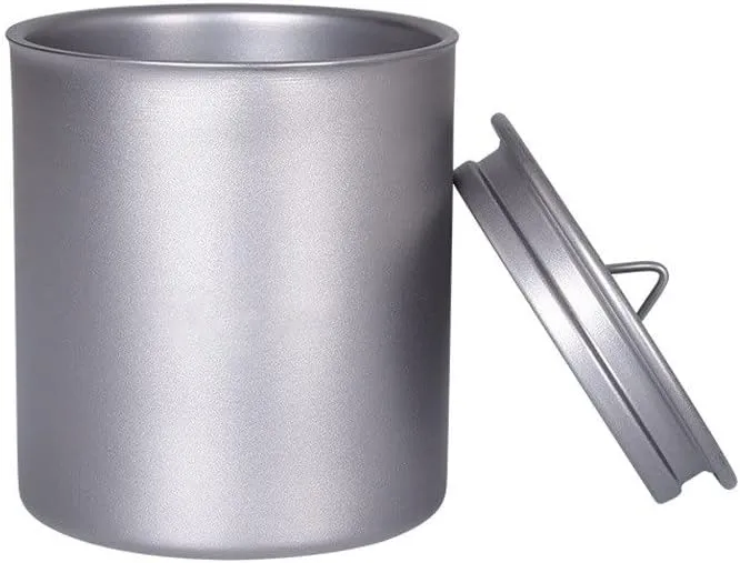 Pure Titanium Double Layer Anti-scald Water Cup 350ml Outdoor Mug With Lid Coffee Cup