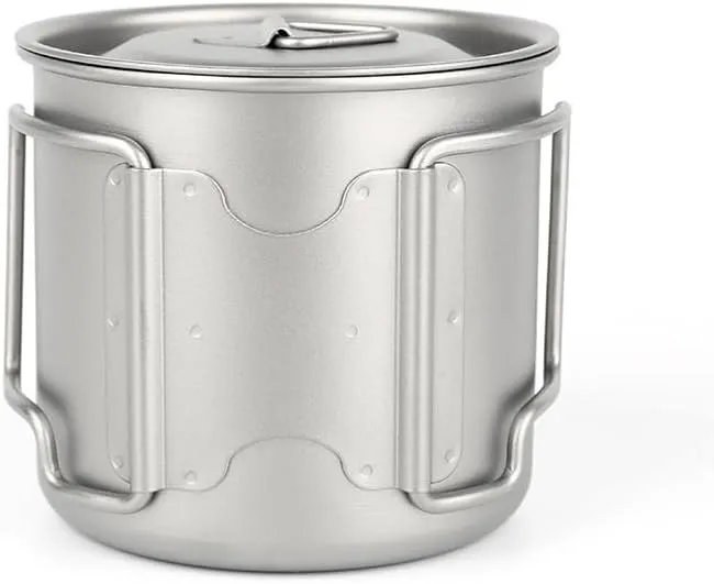 Pure Titanium Mug 350ML Outdoor Camping Household Folding Water Cup Coffee Cup With Lid(1PC)