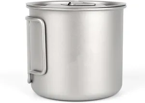 Pure Titanium Mug 350ML Outdoor Camping Household Folding Water Cup Coffee Cup With Lid(1PC)