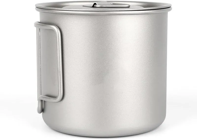 Pure Titanium Mug 350ML Outdoor Camping Household Folding Water Cup Coffee Cup With Lid(1PC)
