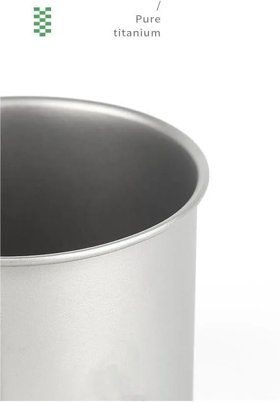 Pure Titanium Mug 350ML Outdoor Camping Household Folding Water Cup Coffee Cup With Lid(1PC)