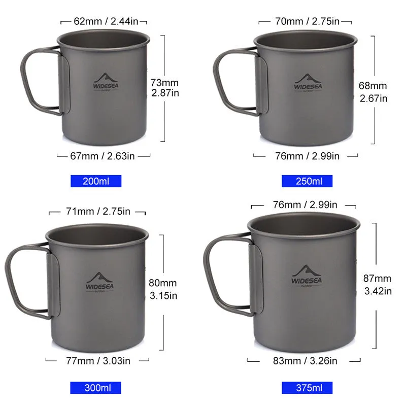 Pure Titanium Outdoor Coffee Cup With Lid Lightweight And Easy To Store Camping Tableware