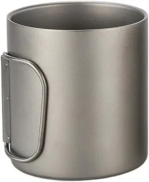 Pure Titanium Outdoor Double Layer Portable Water Cup Coffee Cup Mug 1PC(A,220ml)