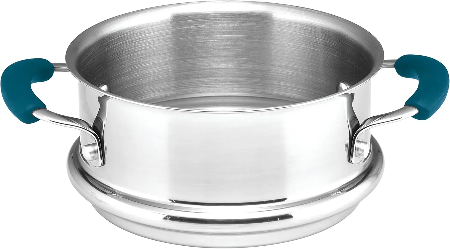 Rachael Ray Brights Sauce Pot/Saucepot with Steamer Insert, 3 Quart, Two-Tone Marine Blue