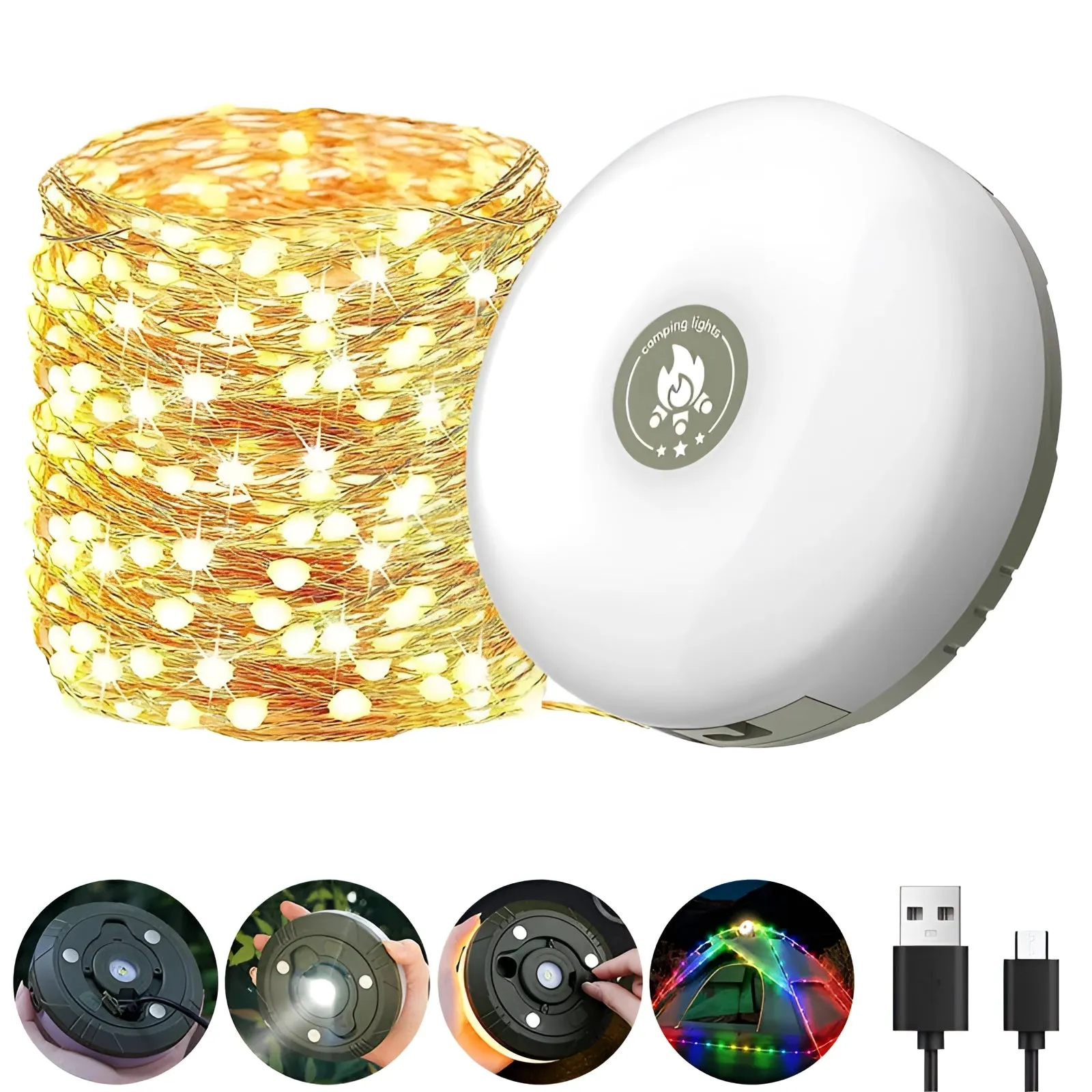 Rechargeable Solar LED Camping Lantern - Portable, Waterproof, Eco-Friendly