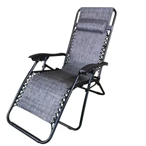 Redwood Textilene Camping Recliner Chair - Grey