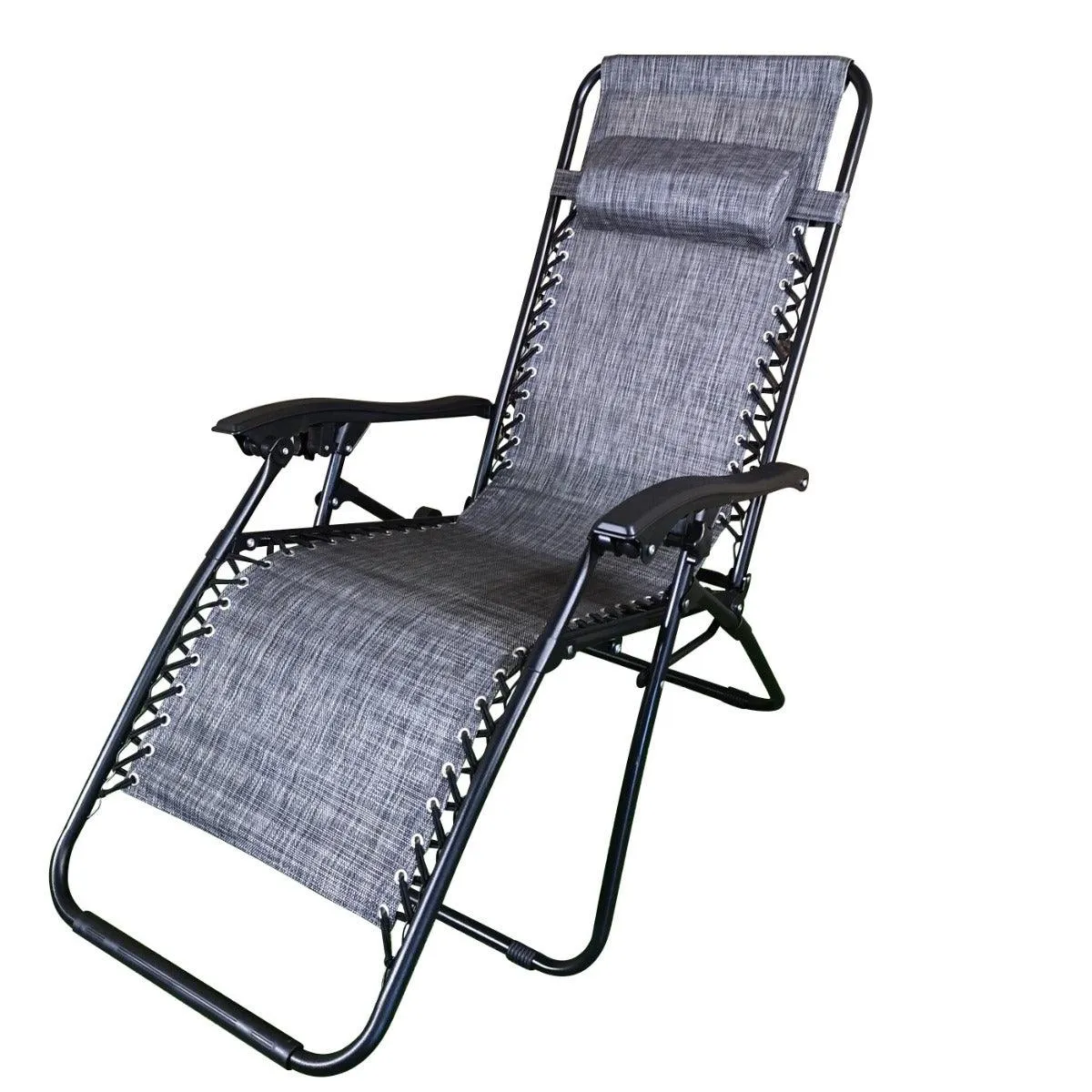 Redwood Textilene Camping Recliner Chair - Grey