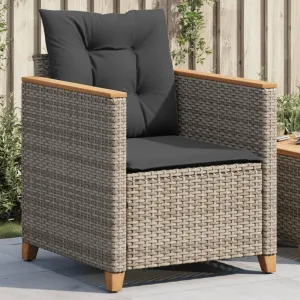 Relaxing Chair Camping Chair Dining Chairs Lawn Chairs - Patio Chair with Cushions Gray Poly Rattan for Park Campsites Terrace Outside