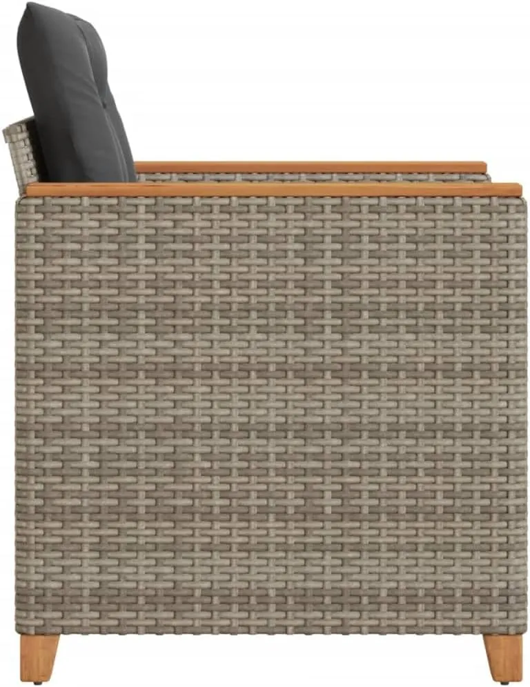 Relaxing Chair Camping Chair Dining Chairs Lawn Chairs - Patio Chair with Cushions Gray Poly Rattan for Park Campsites Terrace Outside