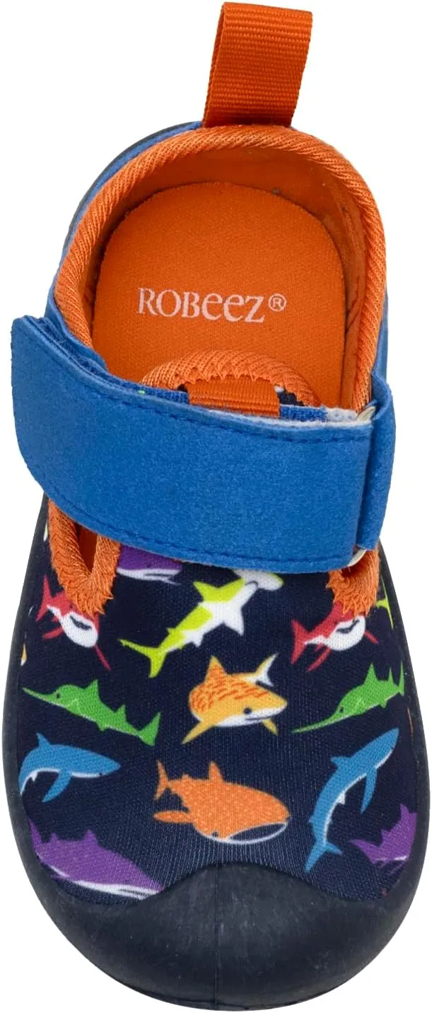 Robeez Kids Water Shoes Boys & Girls Slip Resistant Neoprene Aqua Shoes for Summer, Beach, Pool - Infant/Toddler, 12 Months - 3.5 Years