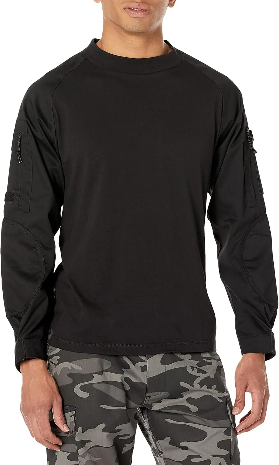 Rothco Tactical Combat Airsoft Shirt Lightweight Military Paintball Army Stretch Base Layer Top with Zip Pockets