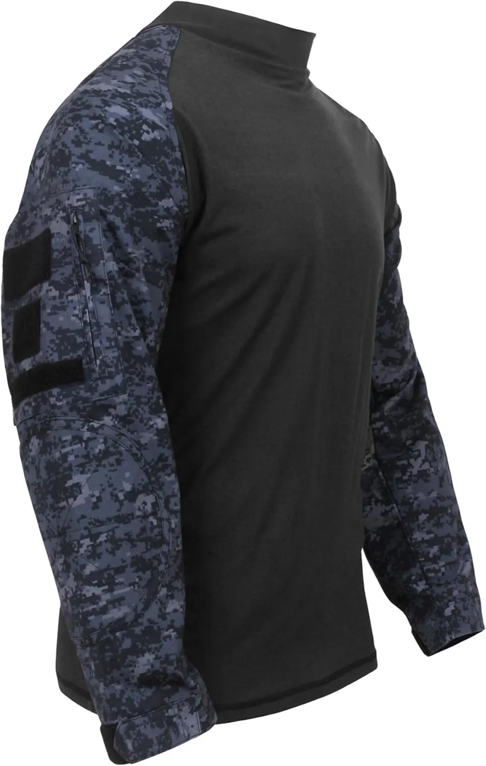 Rothco Tactical Combat Airsoft Shirt Lightweight Military Paintball Army Stretch Base Layer Top with Zip Pockets