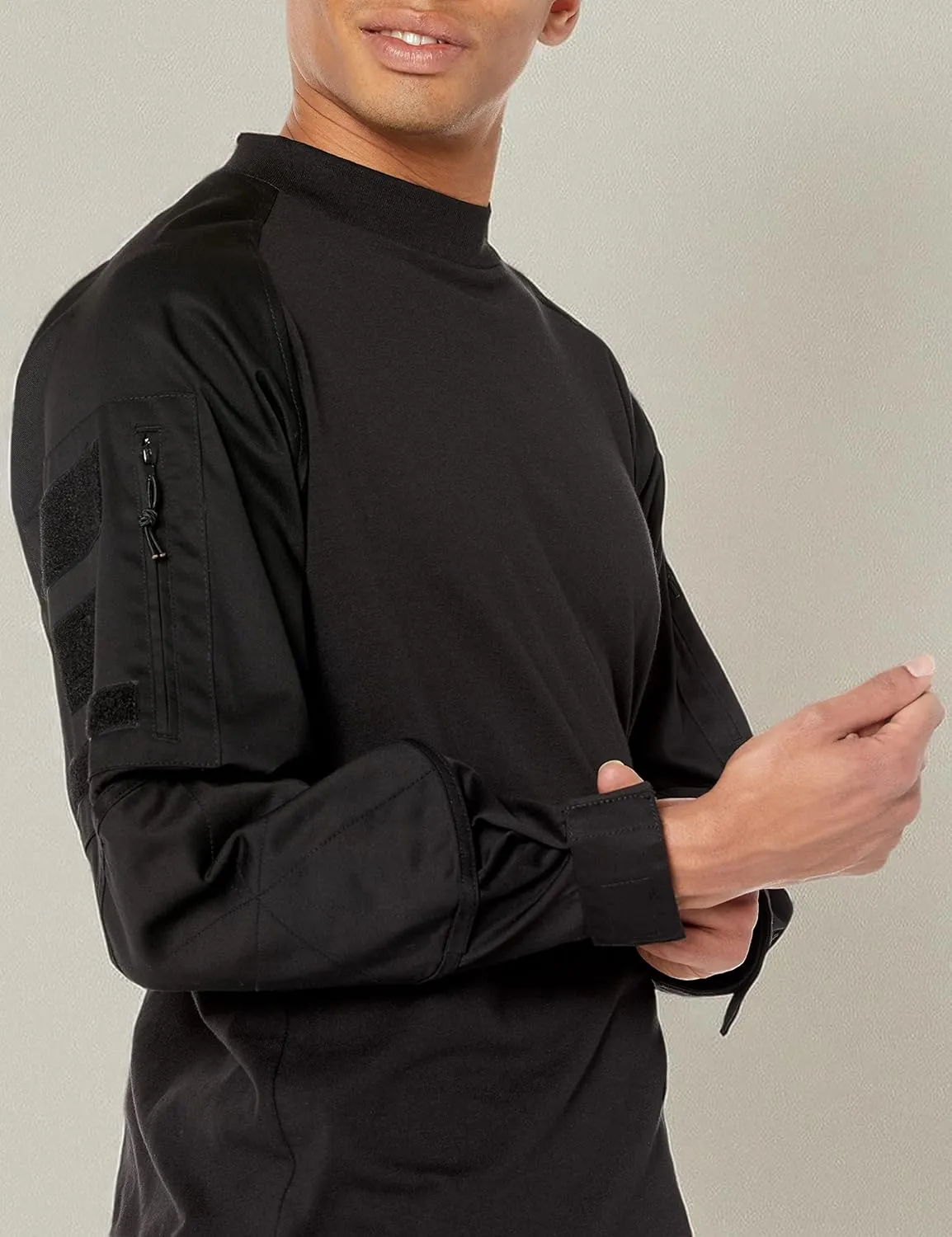 Rothco Tactical Combat Airsoft Shirt Lightweight Military Paintball Army Stretch Base Layer Top with Zip Pockets