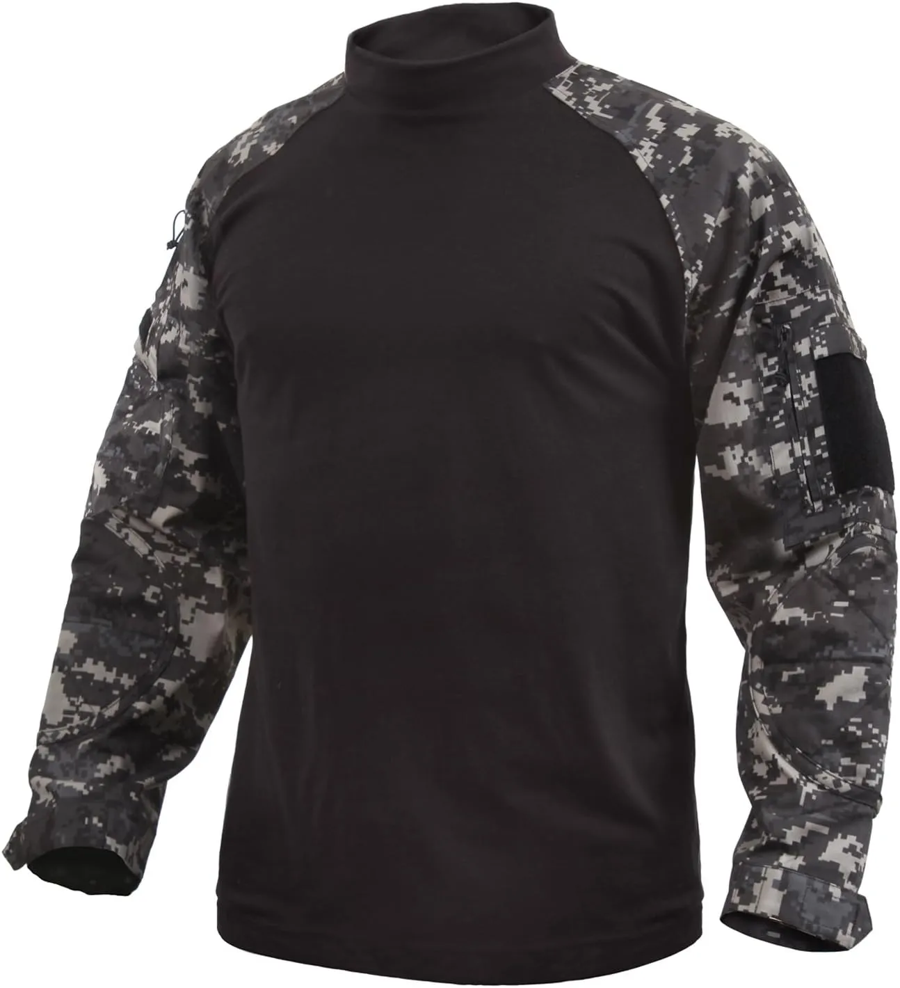 Rothco Tactical Combat Airsoft Shirt Lightweight Military Paintball Army Stretch Base Layer Top with Zip Pockets