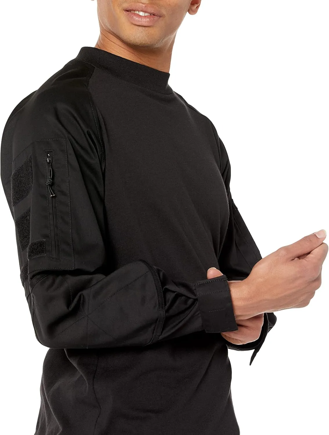 Rothco Tactical Combat Airsoft Shirt Lightweight Military Paintball Army Stretch Base Layer Top with Zip Pockets