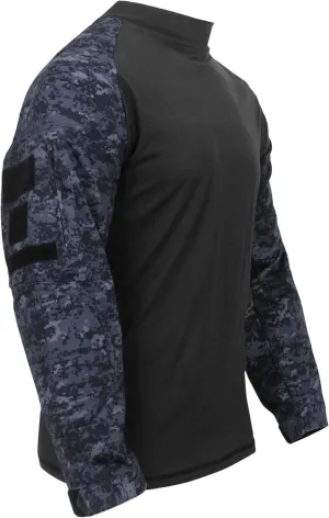 Rothco Tactical Combat Airsoft Shirt Lightweight Military Paintball Army Stretch Base Layer Top with Zip Pockets