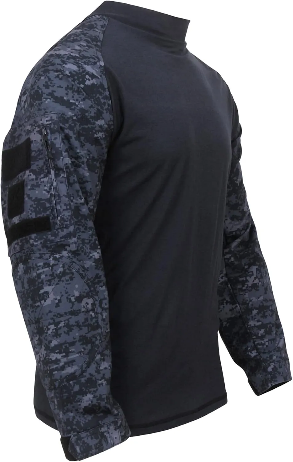 Rothco Tactical Combat Airsoft Shirt Lightweight Military Paintball Army Stretch Base Layer Top with Zip Pockets