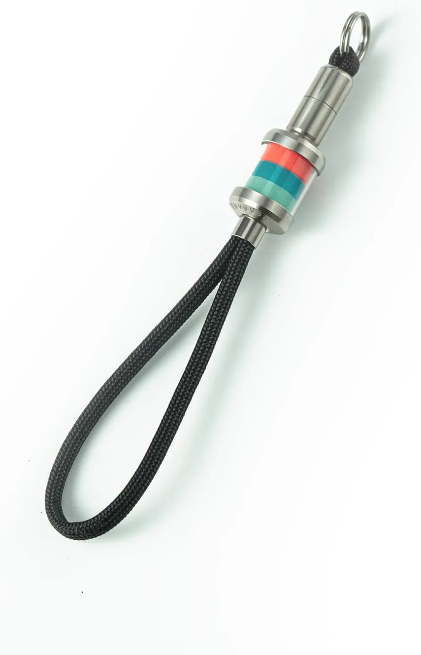 RovyVon Firefly Pro Titanium Paracord Bead, Glowing Lanyard Accessories for EDC Gear, Pocket Knife, Key-Chain, Zipper Pull (Blue Blue Red)